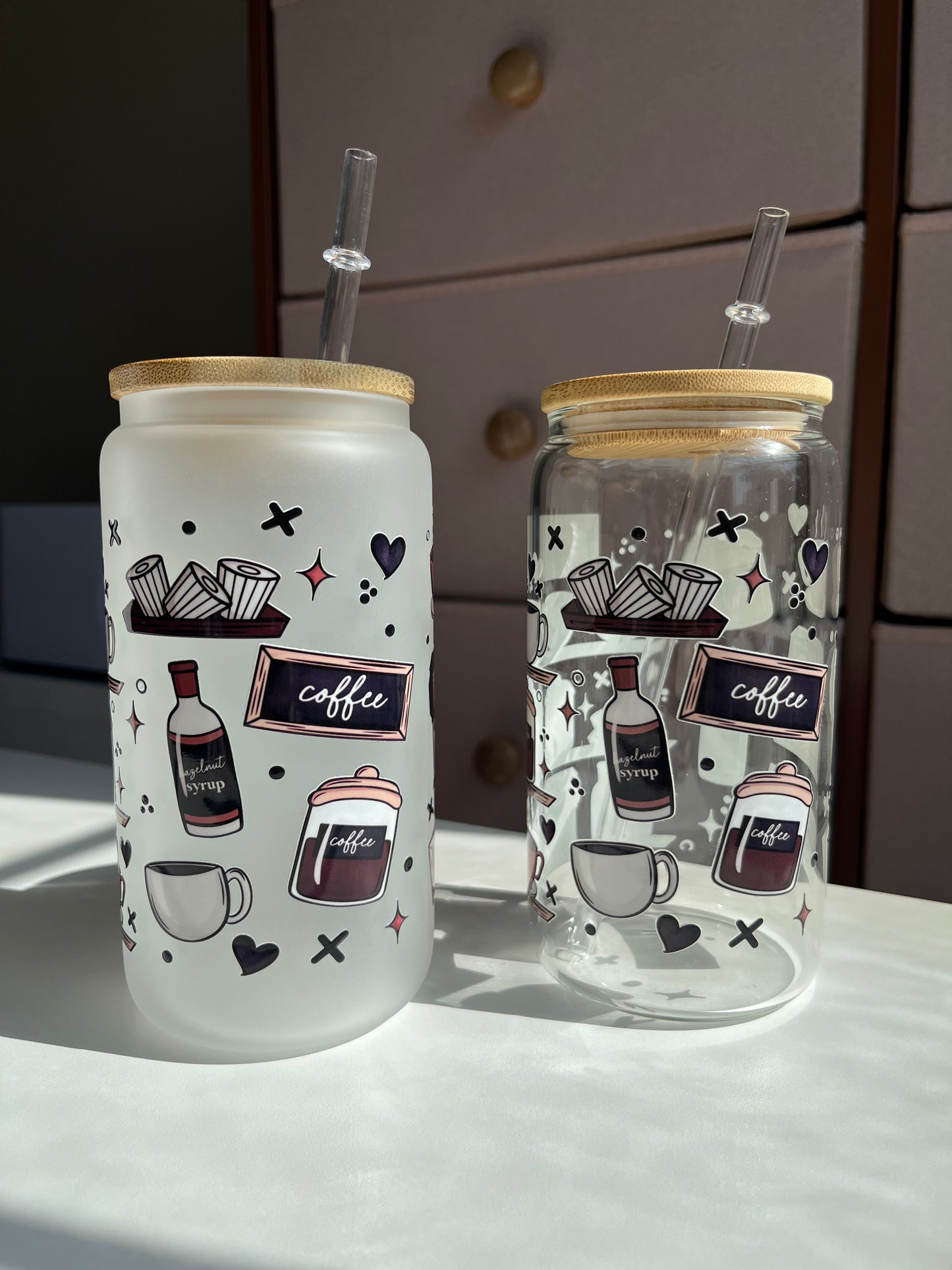Coffee Bar 16oz Glass Cups