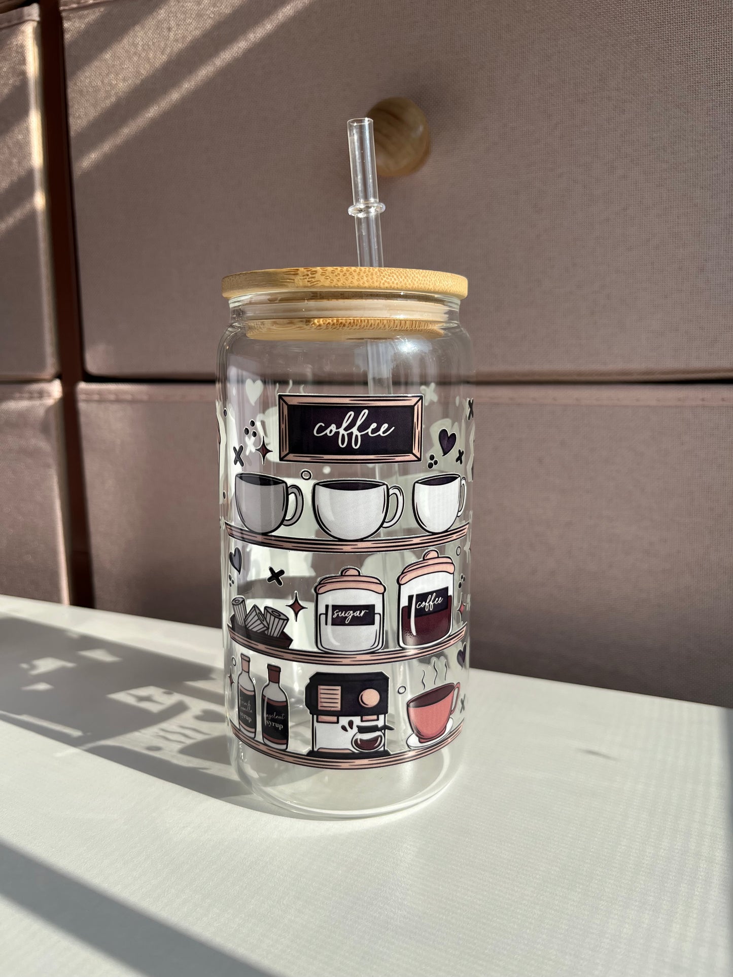 Coffee Bar 16oz Glass Cups