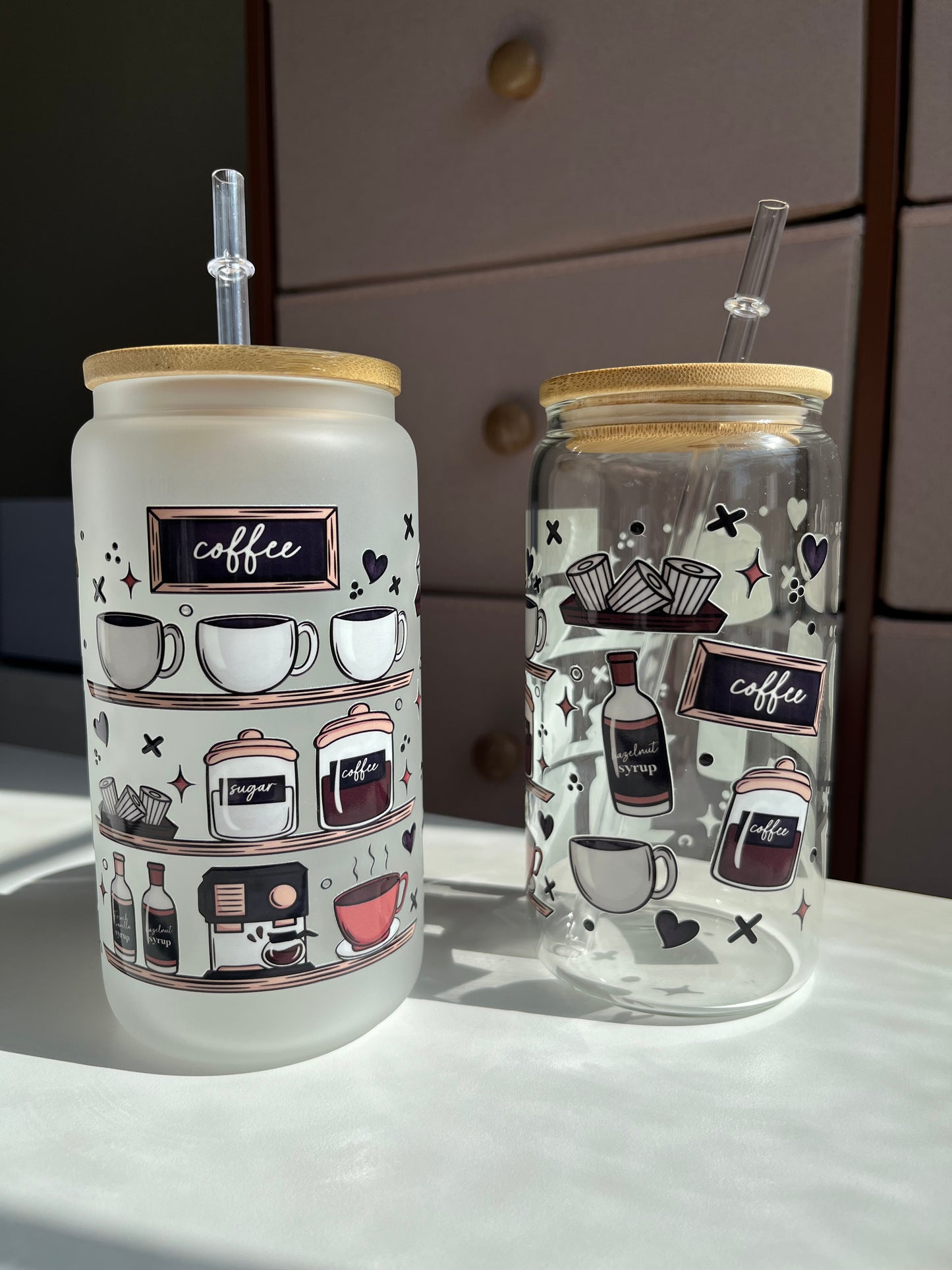 Coffee Bar 16oz Glass Cups
