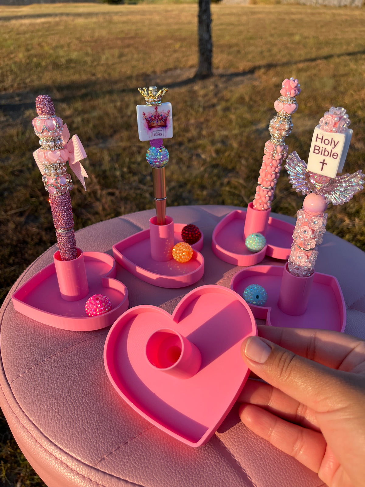 *Universal Size Heart Pen Stand with Tray (21mm)