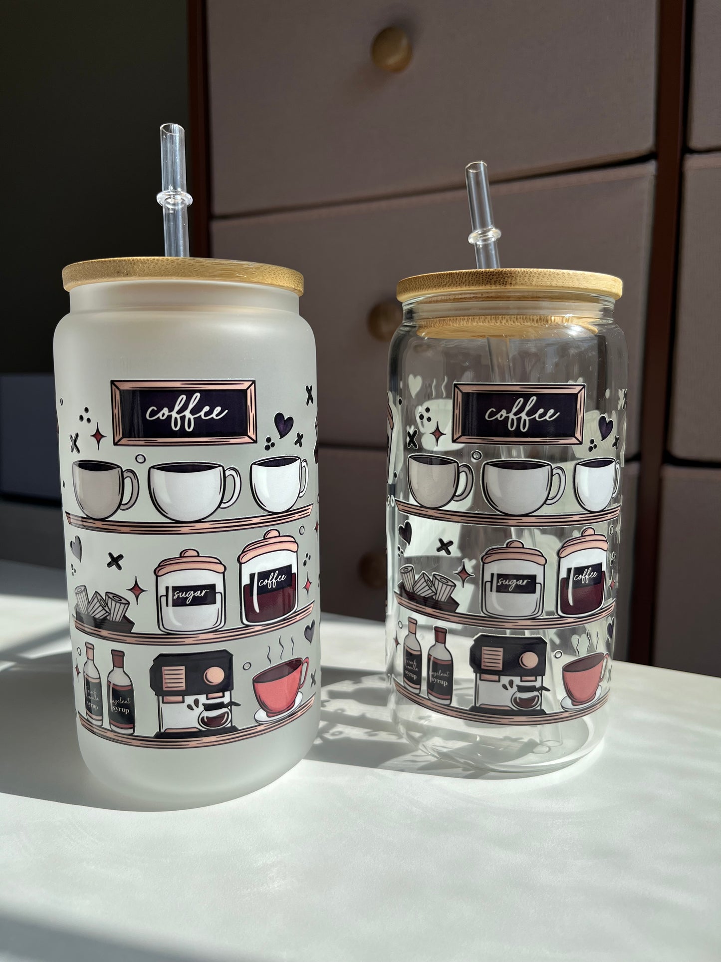 Coffee Bar 16oz Glass Cups