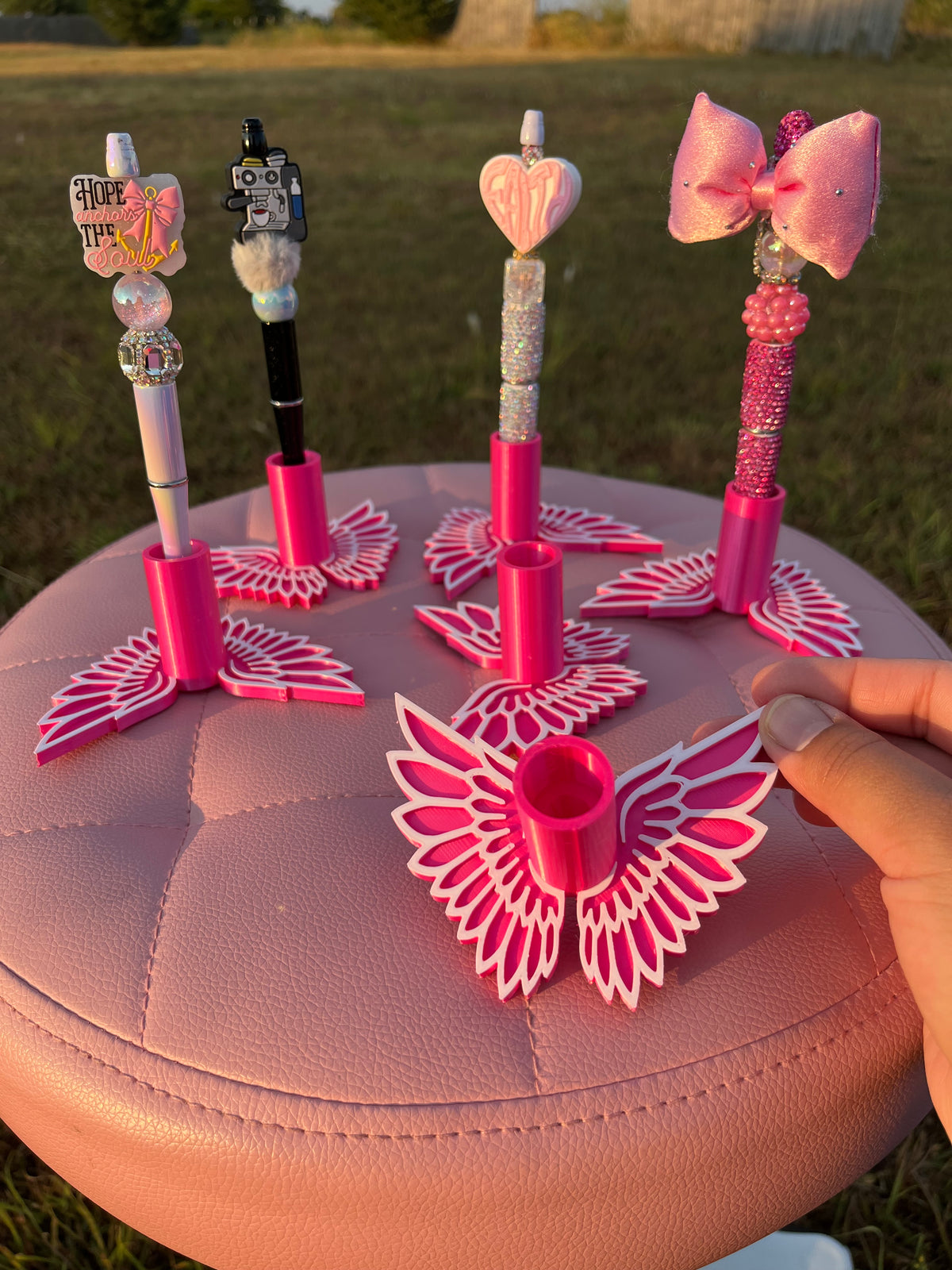 Angel Wings Single Pen Holder for Regular or Rhinestone Pens