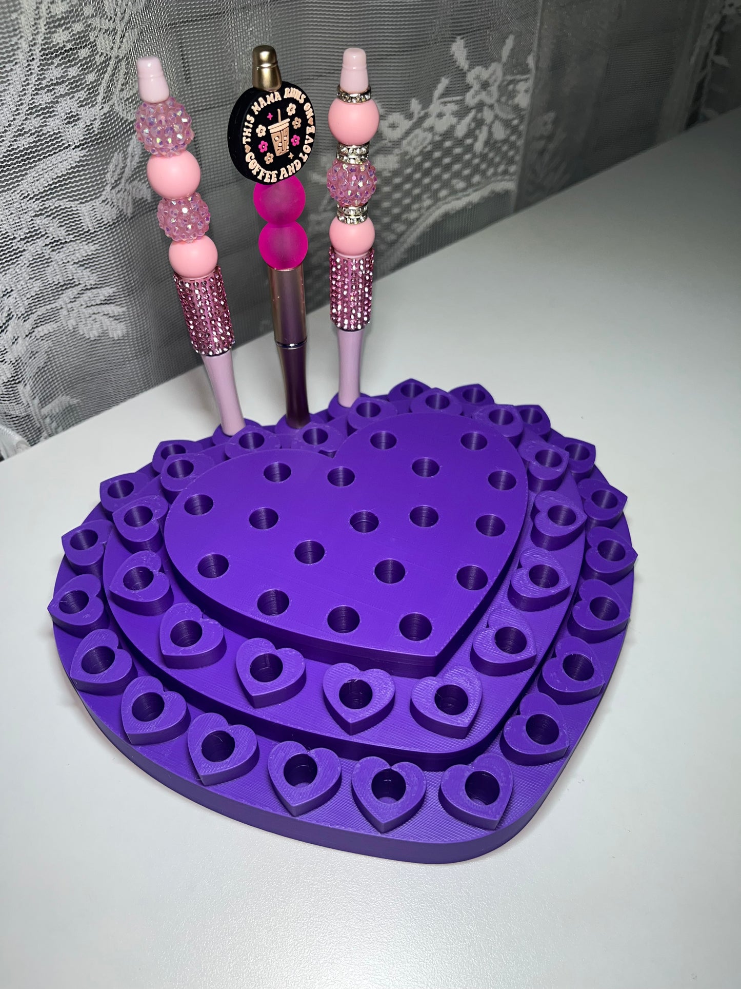 3D Printed Heart Pen Display for REGULAR Pens