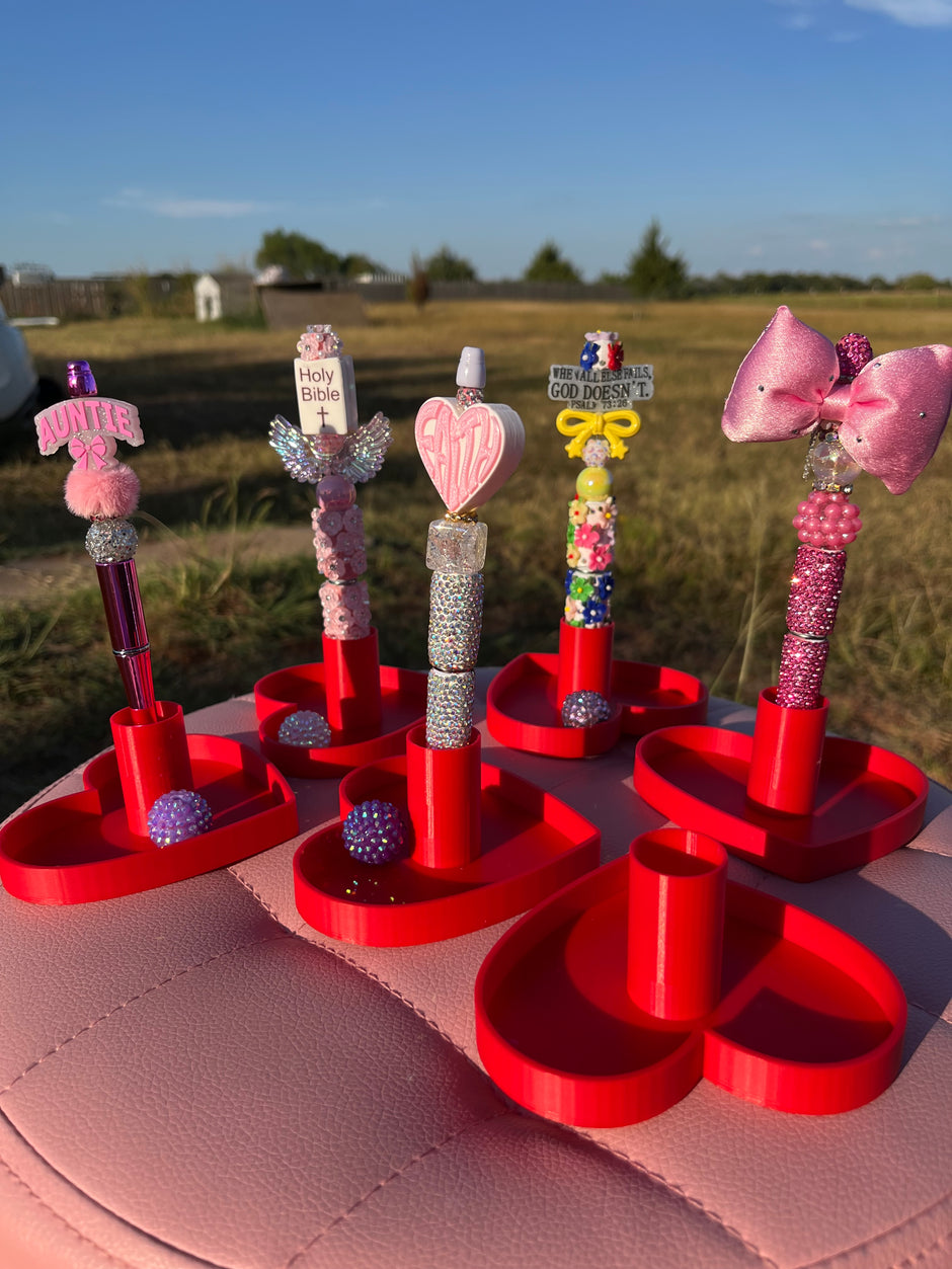 *Universal Size Heart Pen Stand with Tray (21mm)
