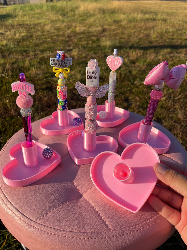 *Universal Size Heart Pen Stand with Tray (21mm)