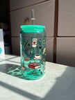 Garden and Books 16oz glass cup