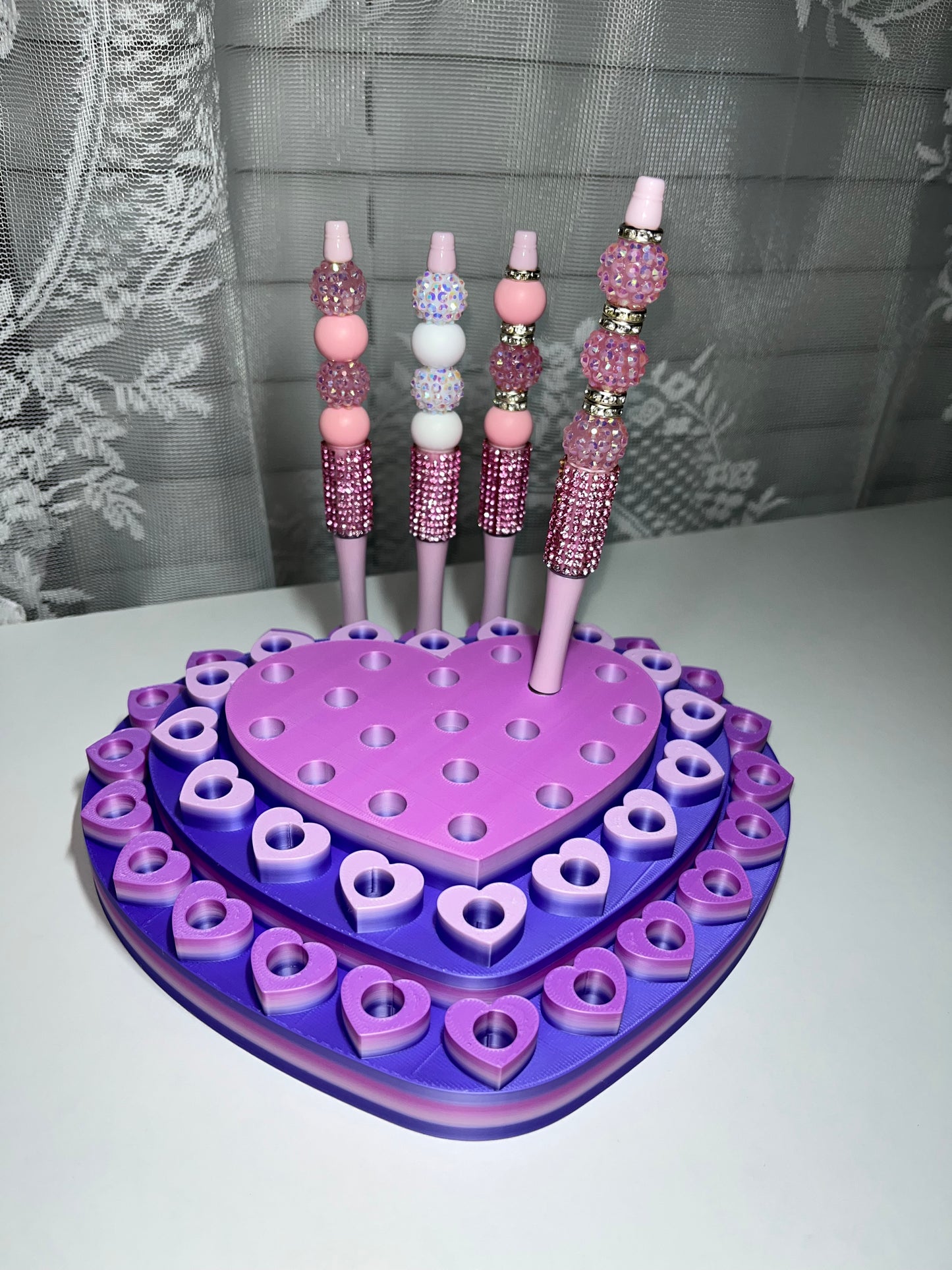 3D Printed Heart Pen Display for REGULAR Pens