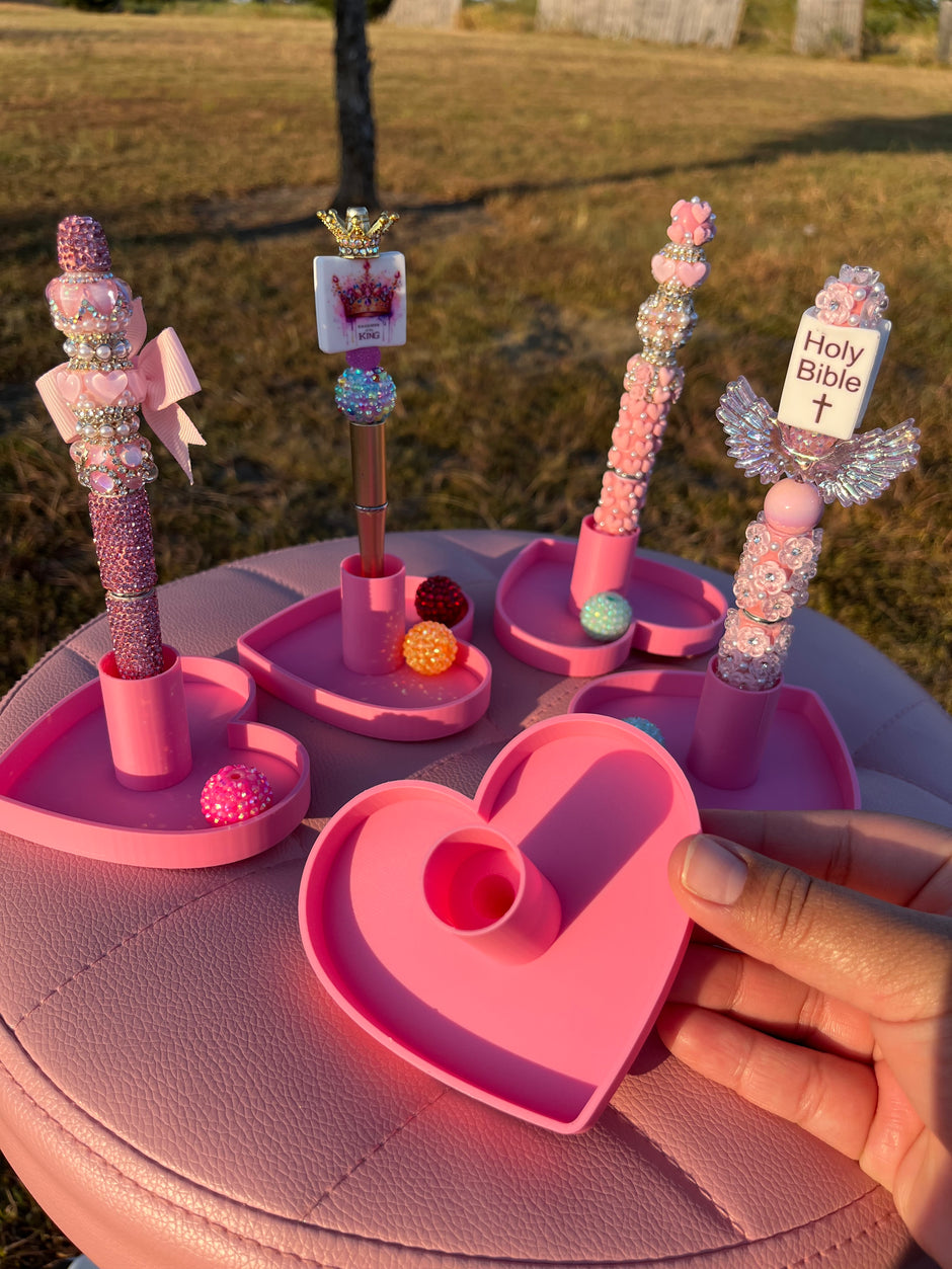 *Universal Size Heart Pen Stand with Tray (21mm)