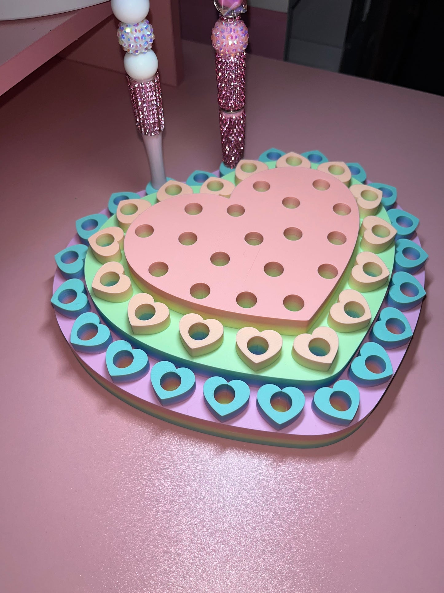 3D Printed Heart Pen Display for REGULAR Pens