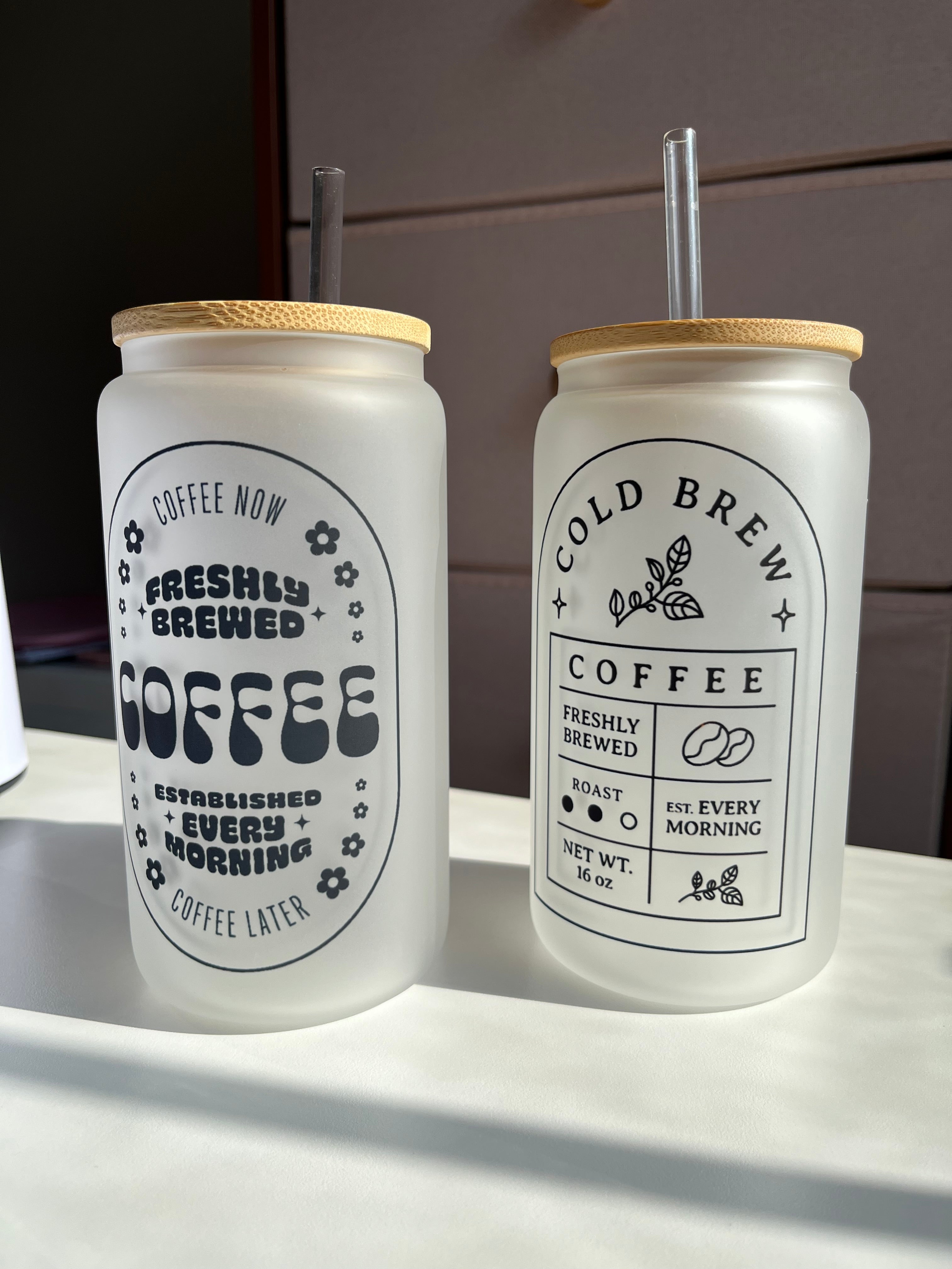 Cold Brew Coffee - 16oz frosted glass cups