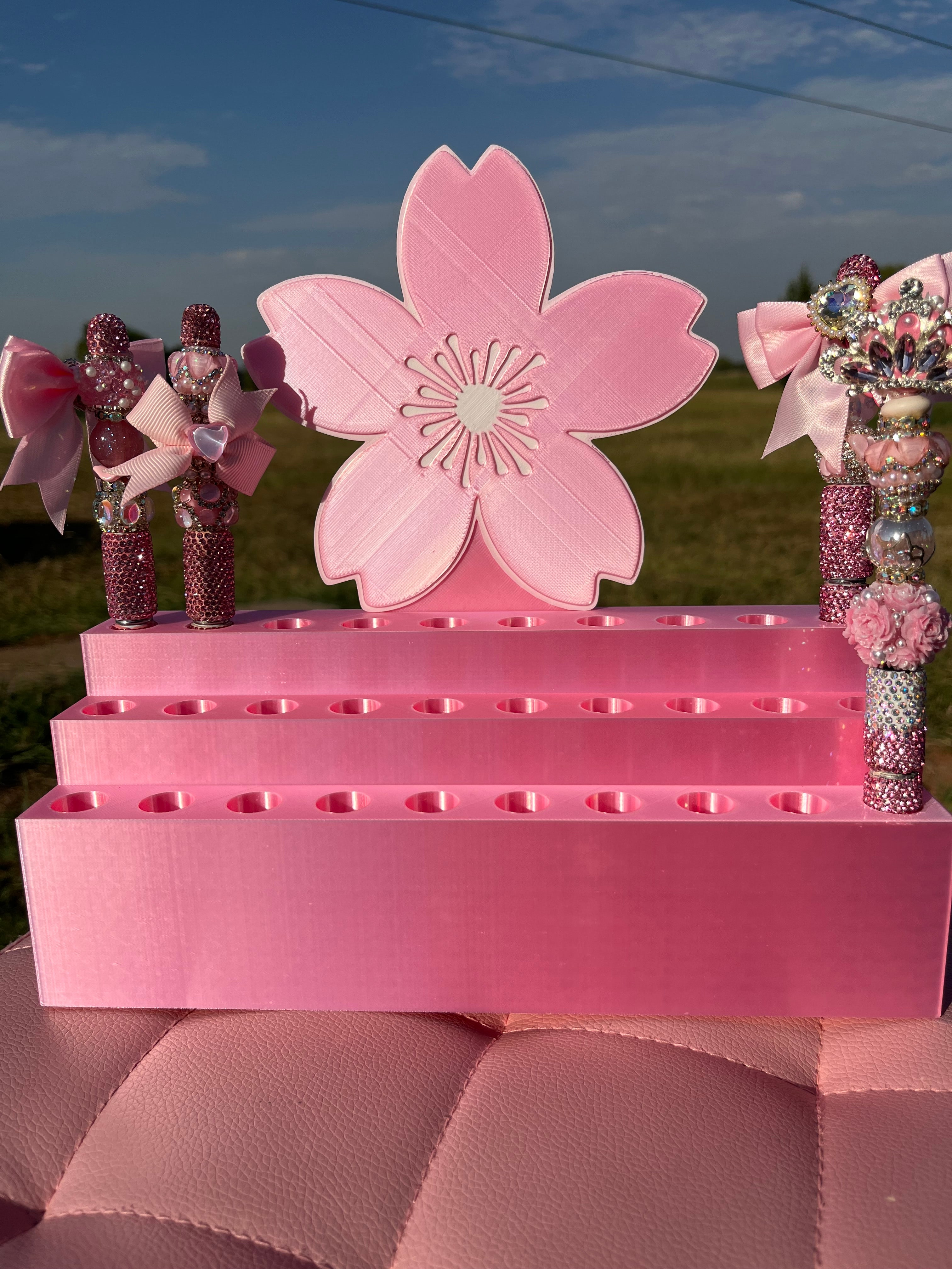 Pen Display for 30 Rhinestone Pens with Blossom design (15mm)