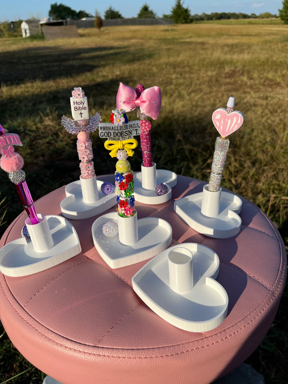 *Universal Size Heart Pen Stand with Tray (21mm)
