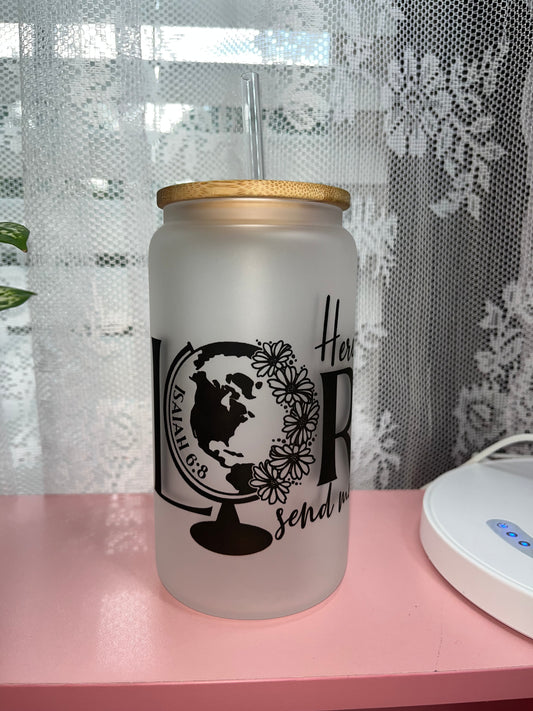 “SALE” Here I am Lord, Send Me - 16oz glass cups