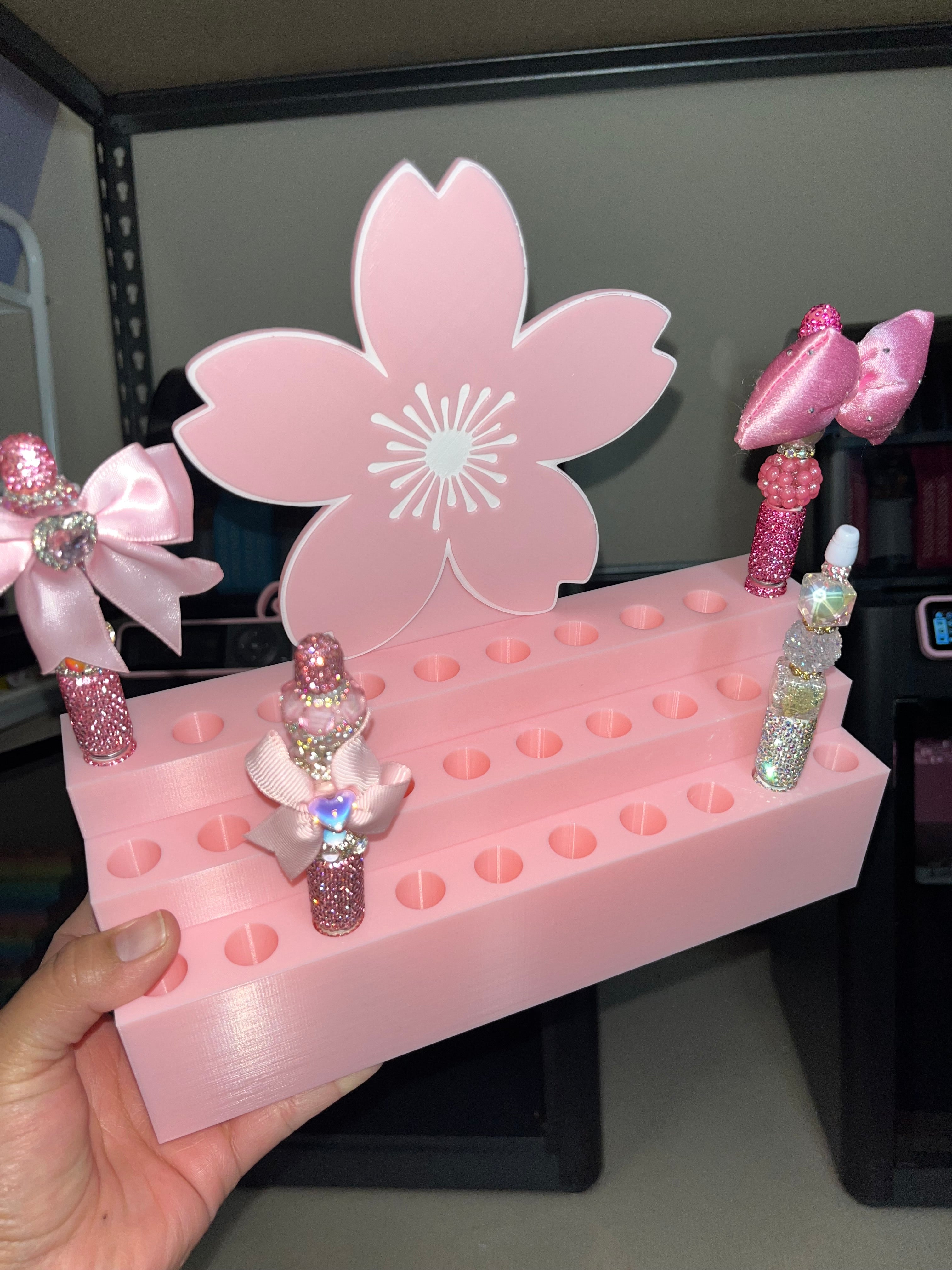Pen Display for 30 Rhinestone Pens with Blossom design (15mm)