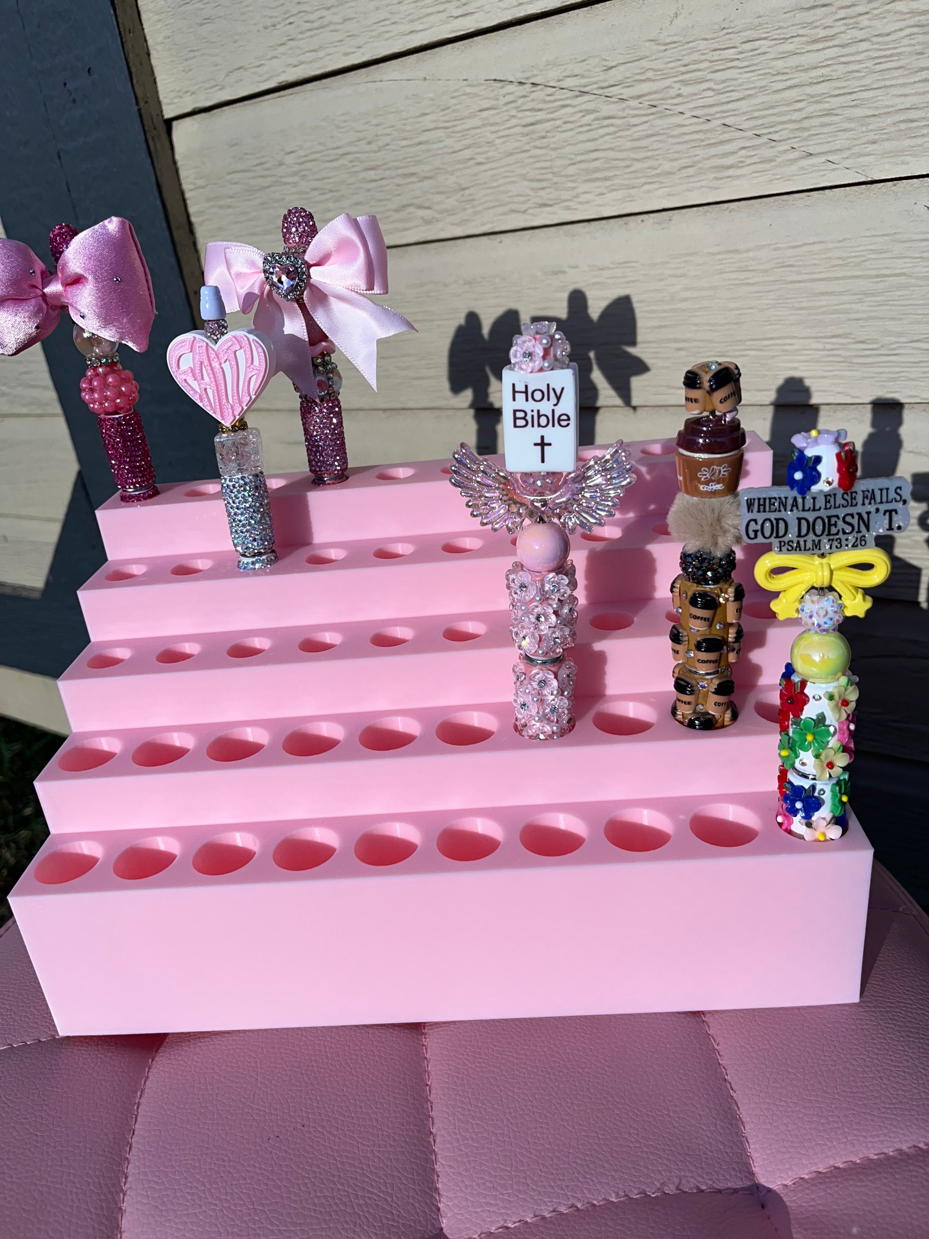 Pen Display for 30 Rhinestone Pens and 20 Clay Character Pens (15mm, 20mm)