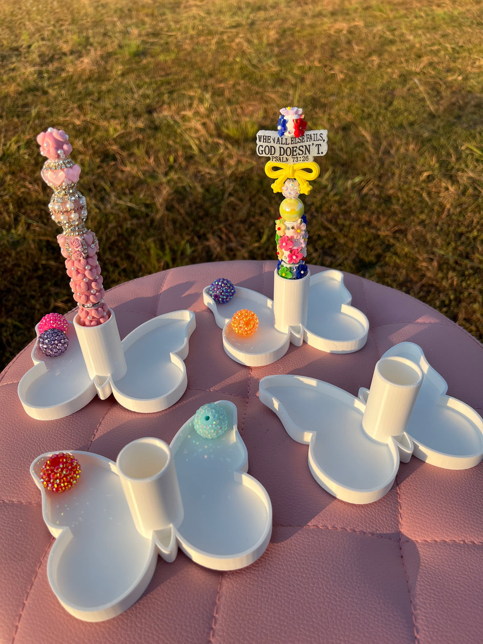 Butterfly Pen Stand with Tray for Clay Pens Only (21mm)
