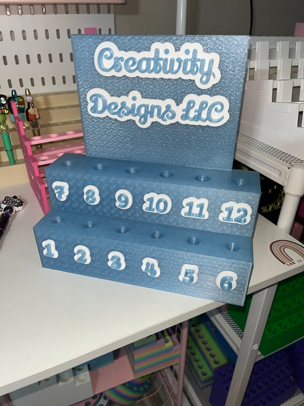 Display for Regular/Rhinestone Pens (13mm, 15mm) with numbers and name plate