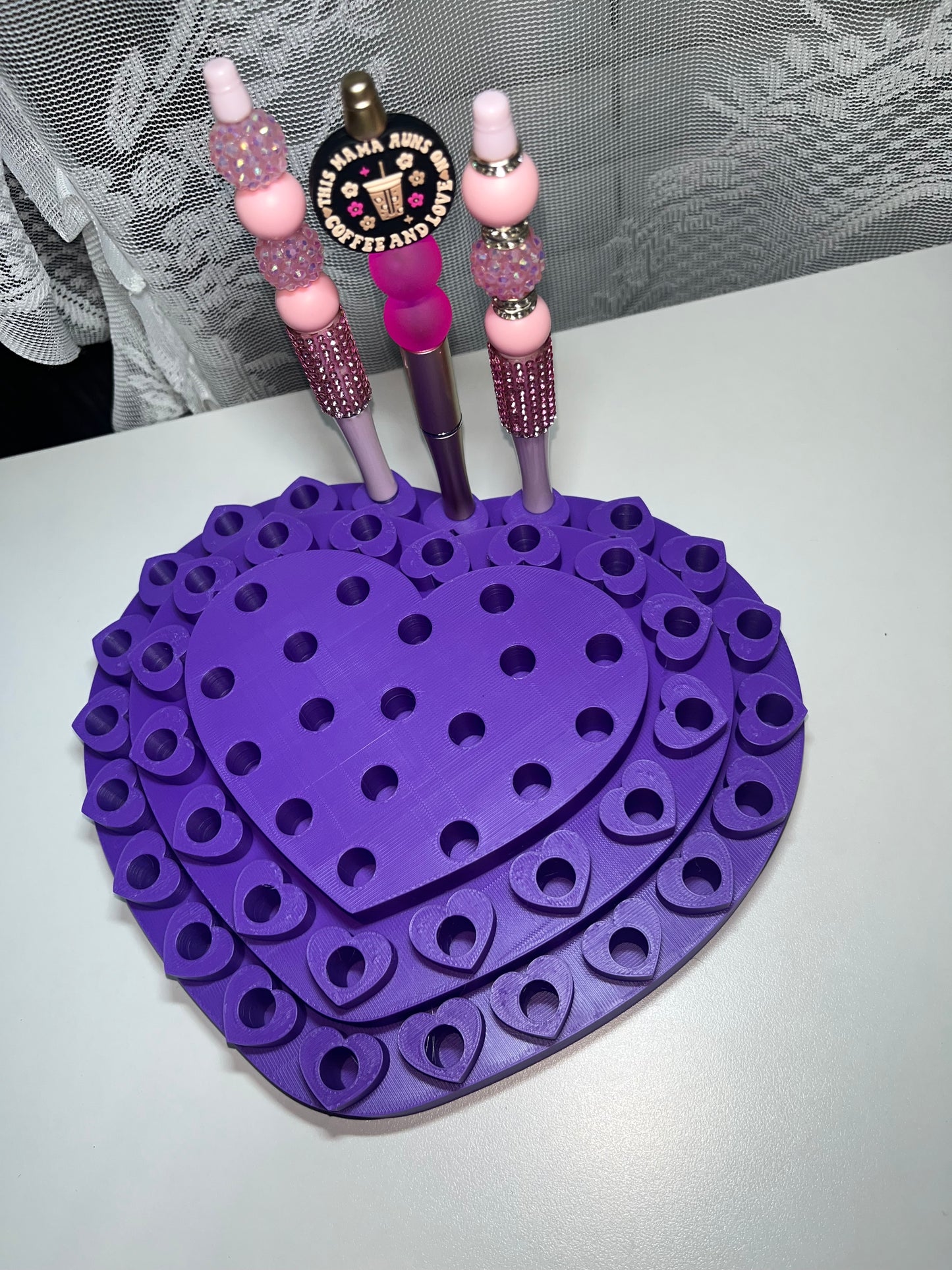3D Printed Heart Pen Display for REGULAR Pens