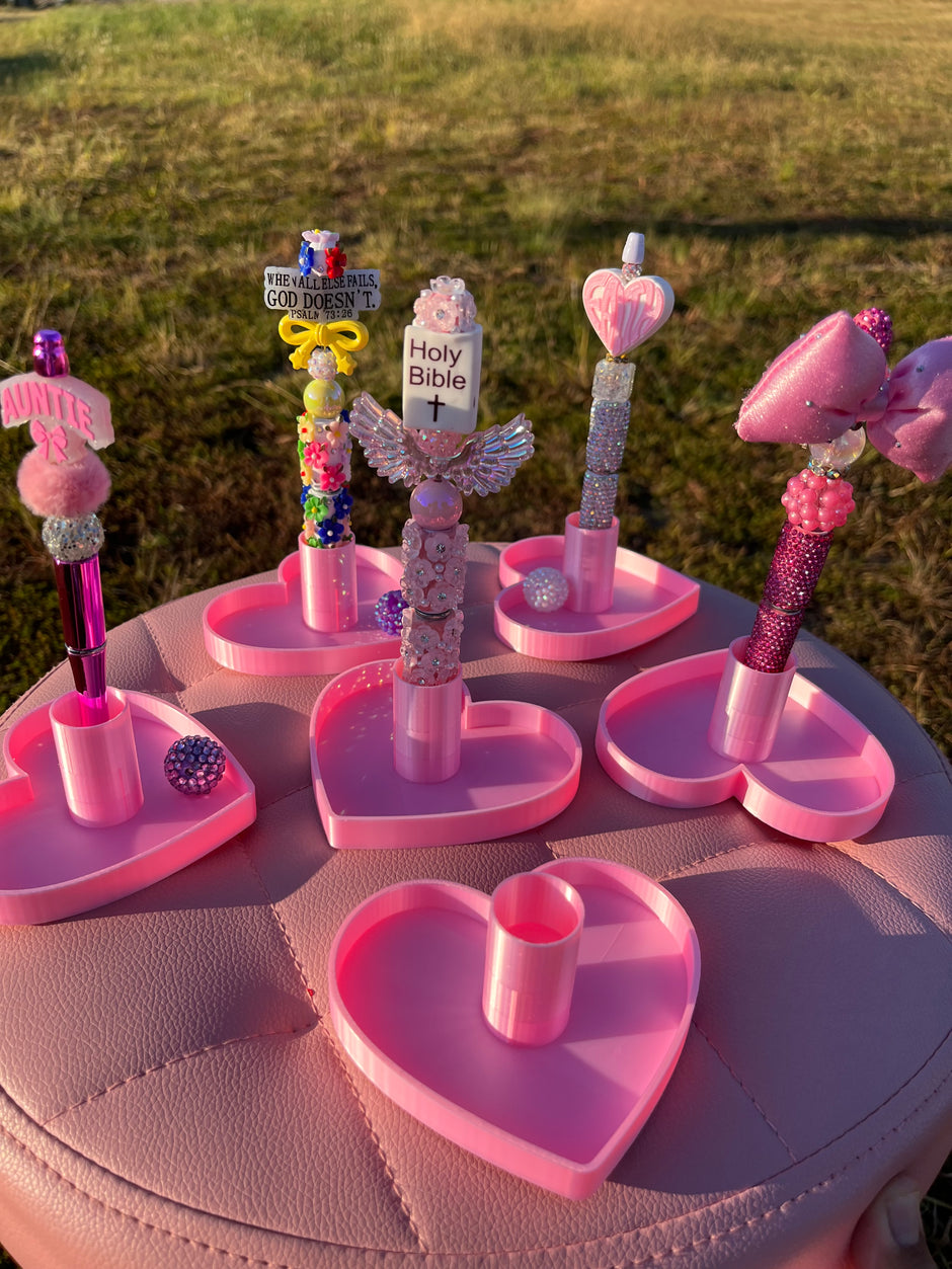 *Universal Size Heart Pen Stand with Tray (21mm)