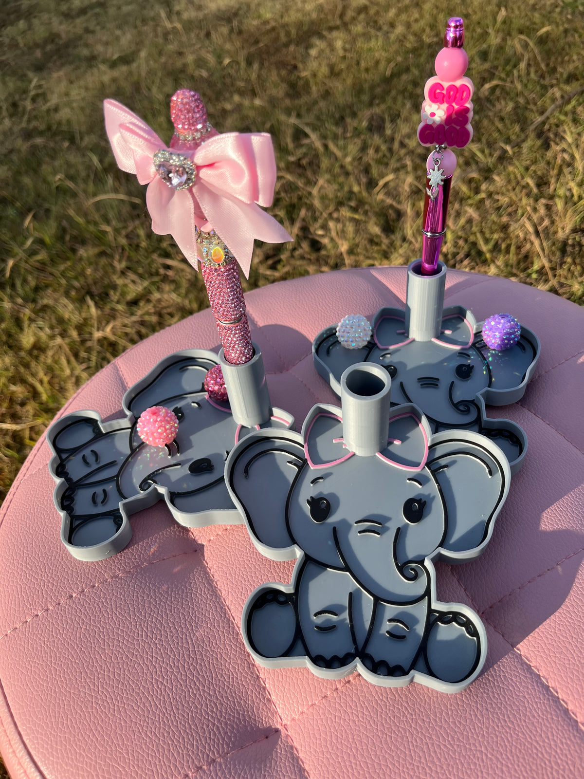 Elephant Pen Stand with Tray