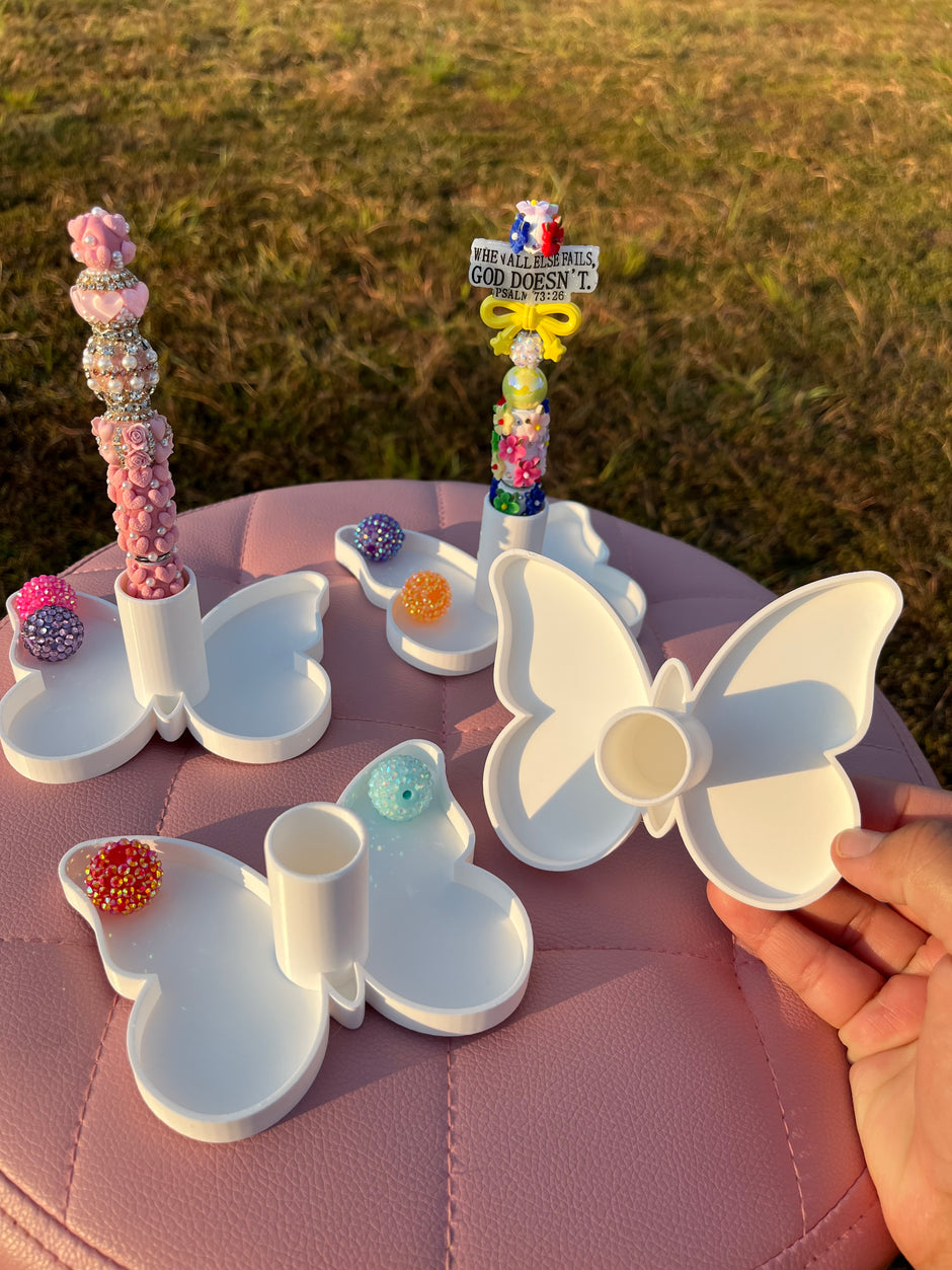 Butterfly Pen Stand with Tray for Clay Pens Only (21mm)