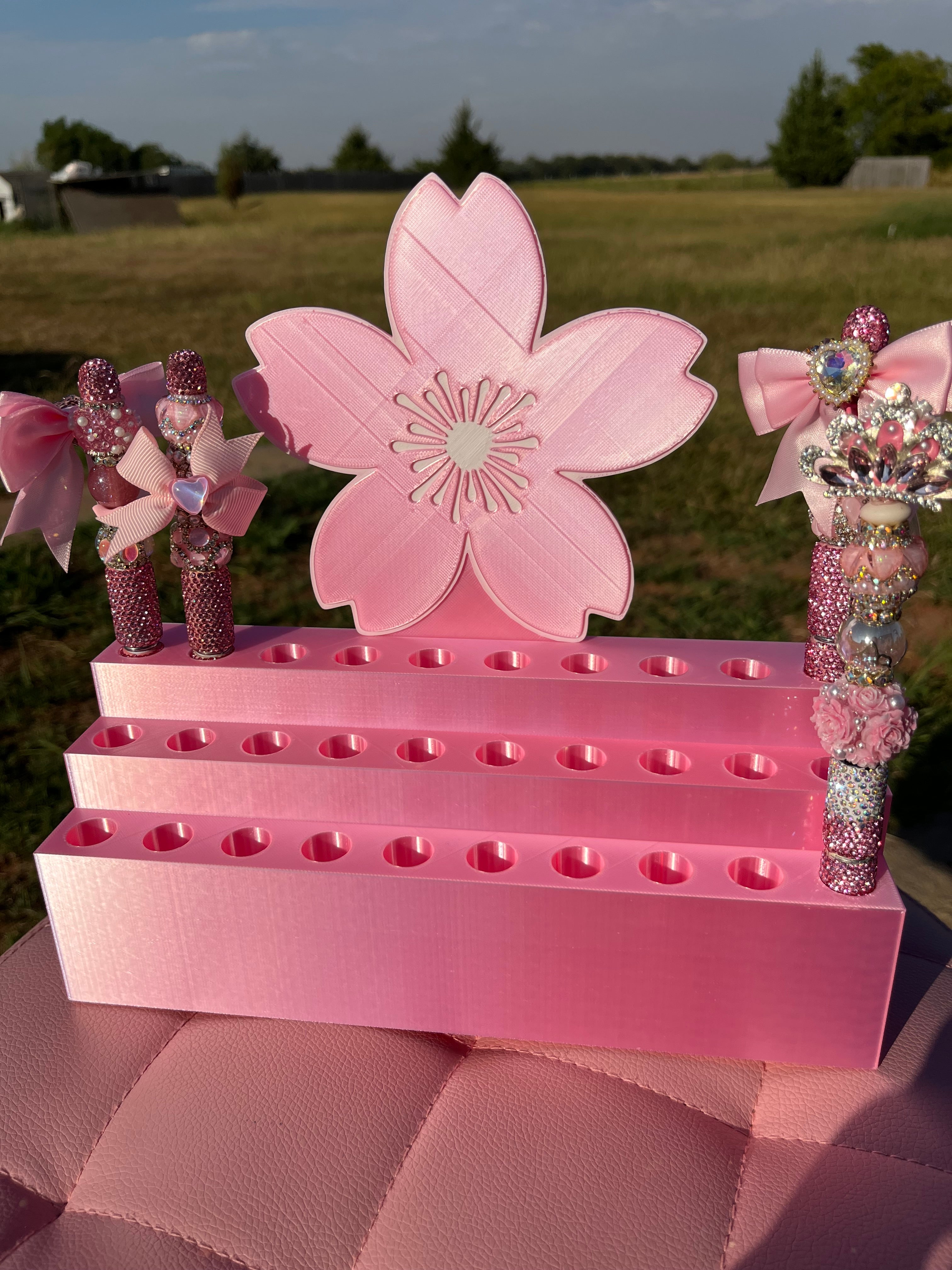 Pen Display for 30 Rhinestone Pens with Blossom design (15mm)