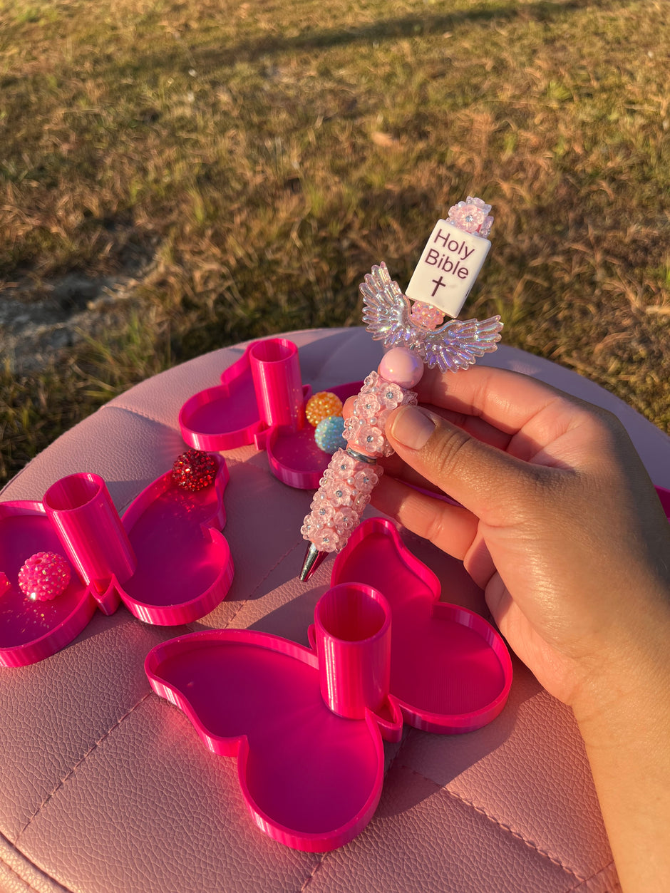 Butterfly Pen Stand with Tray for Clay Pens Only (21mm)