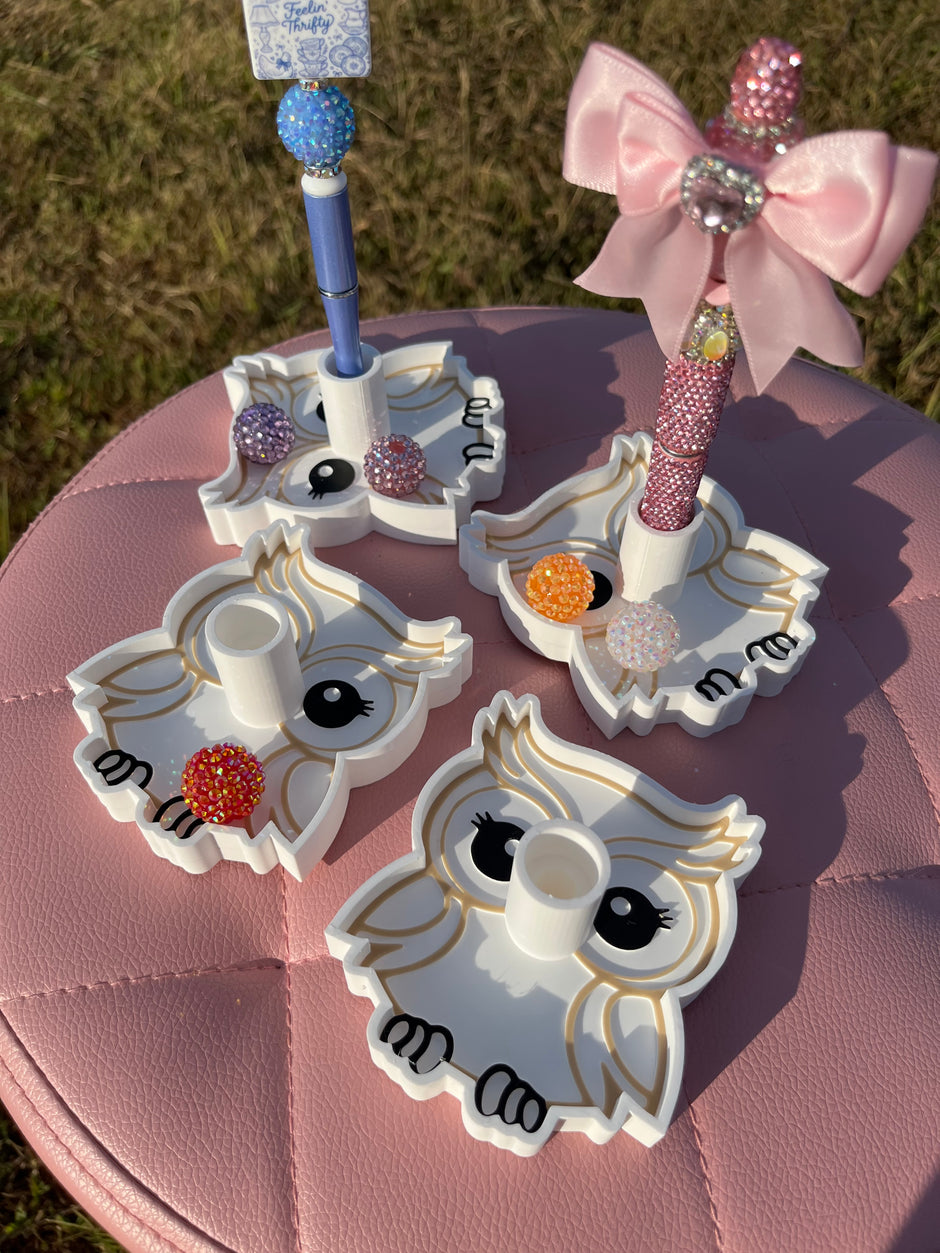 Owl Pen Stand with Tray