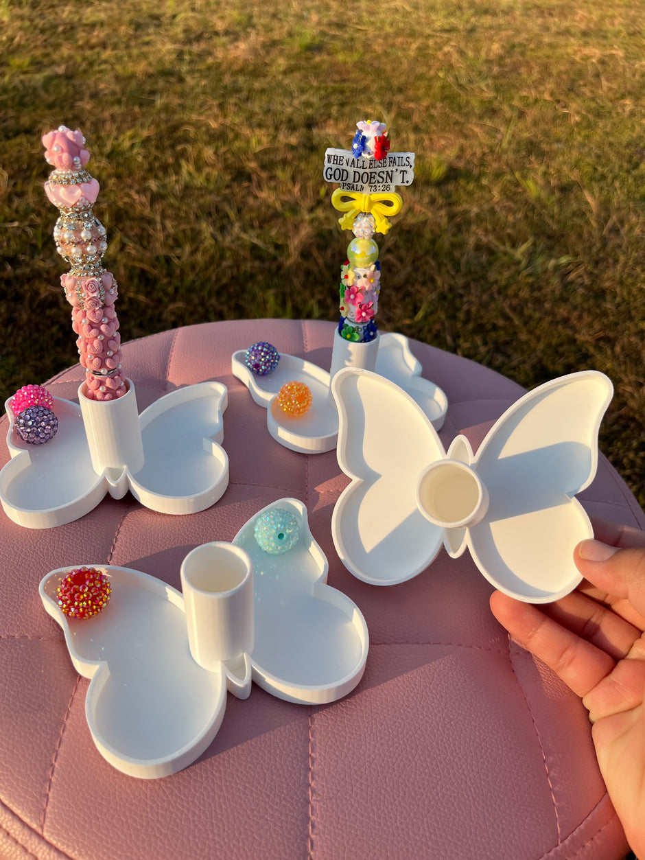 Butterfly Pen Stand with Tray for Clay Pens Only (21mm)