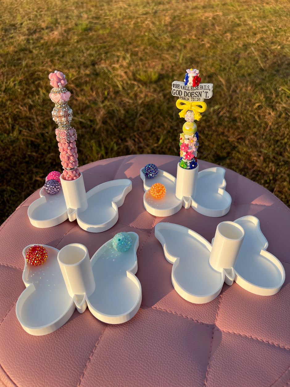 Butterfly Pen Stand with Tray for Clay Pens Only (21mm)