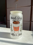 Coffee & Jesus- 16oz frosted glass cups