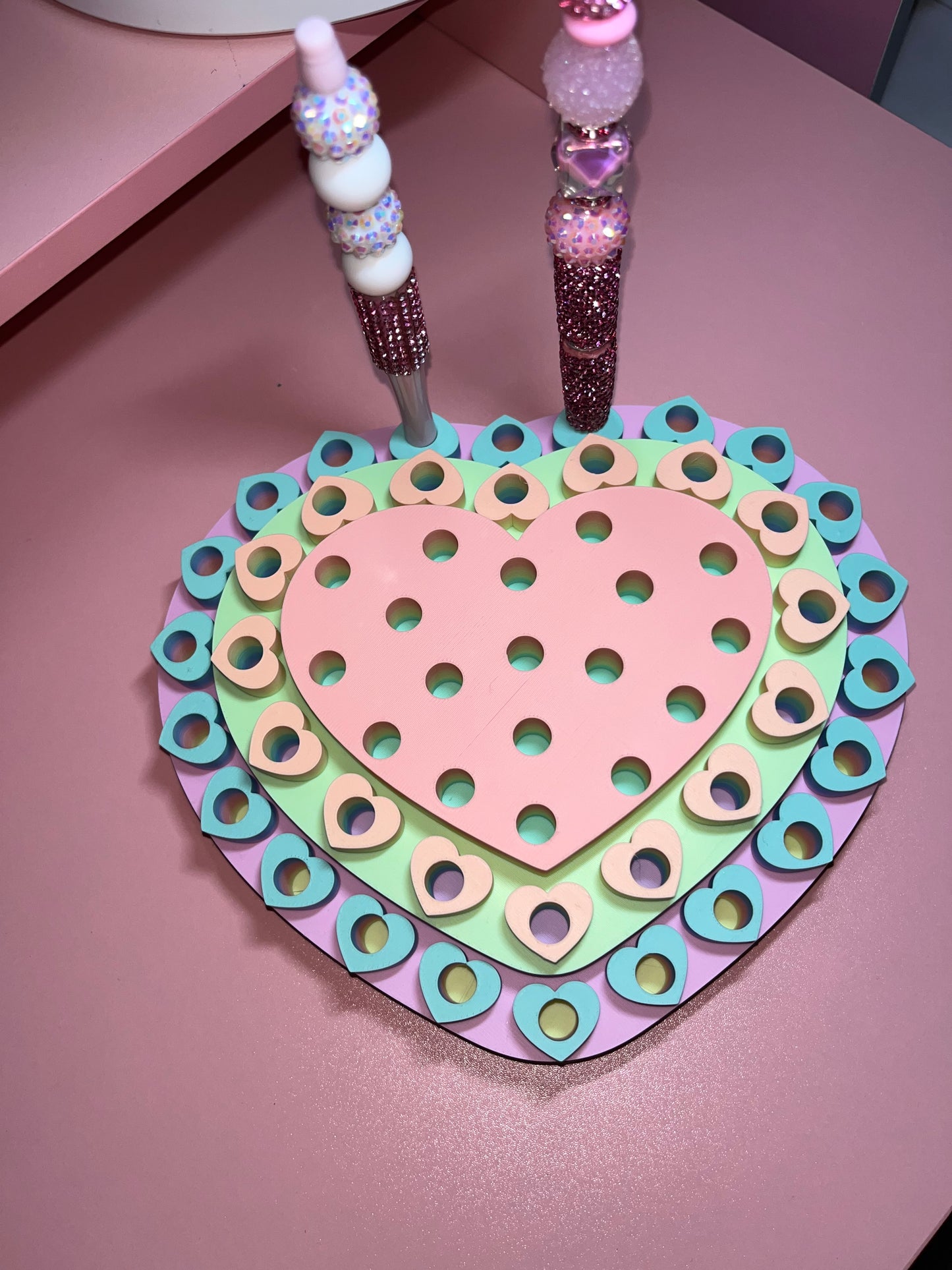 3D Printed Heart Pen Display for REGULAR Pens