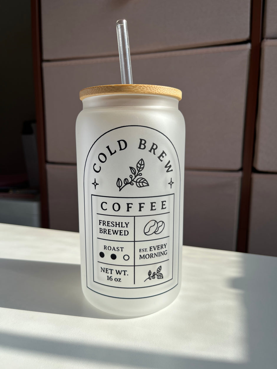 Cold Brew Coffee - 16oz frosted glass cups