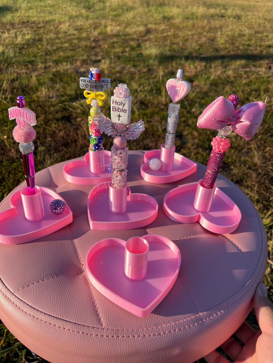 *Universal Size Heart Pen Stand with Tray (21mm)