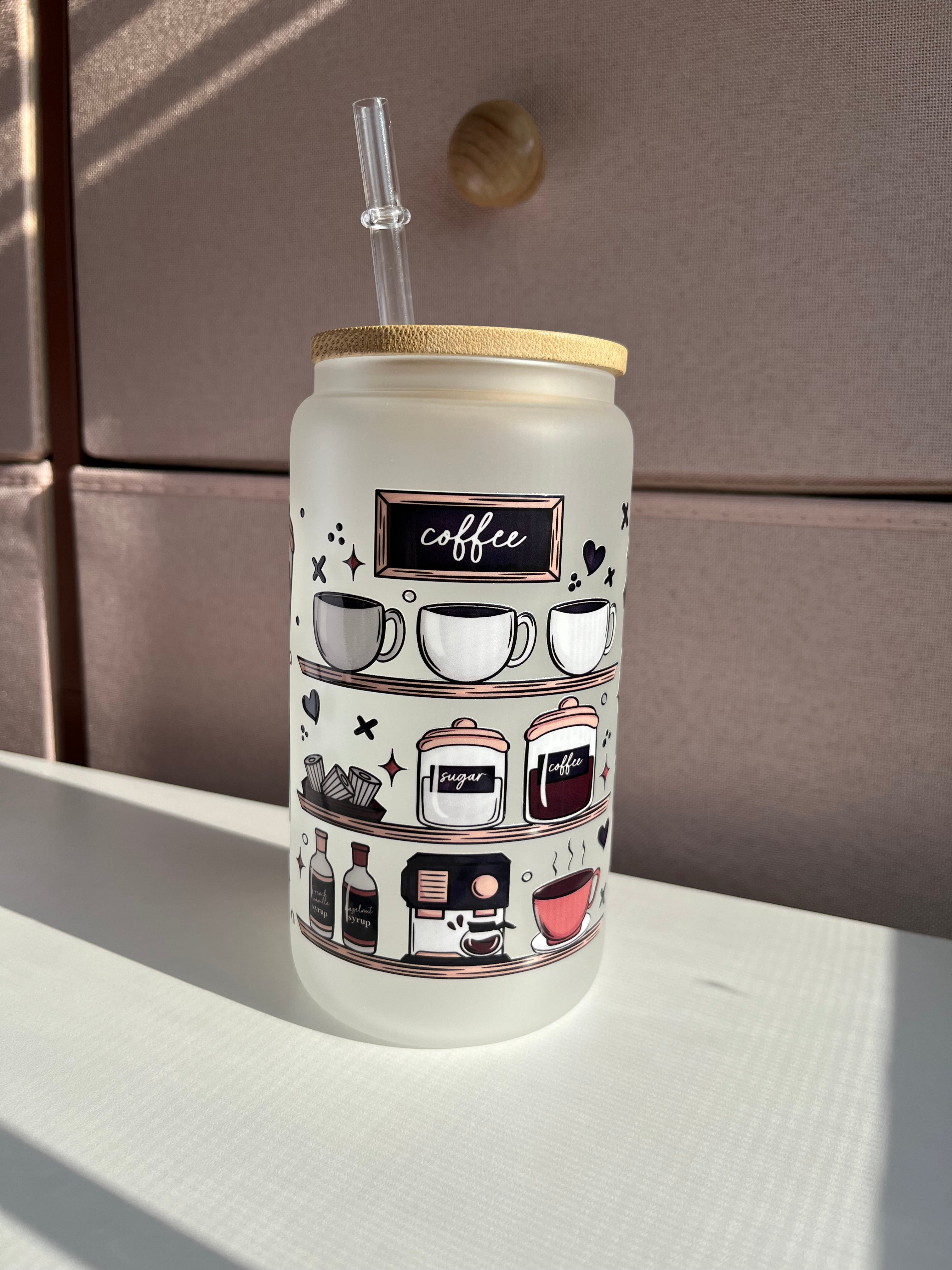 Coffee Bar 16oz Glass Cups