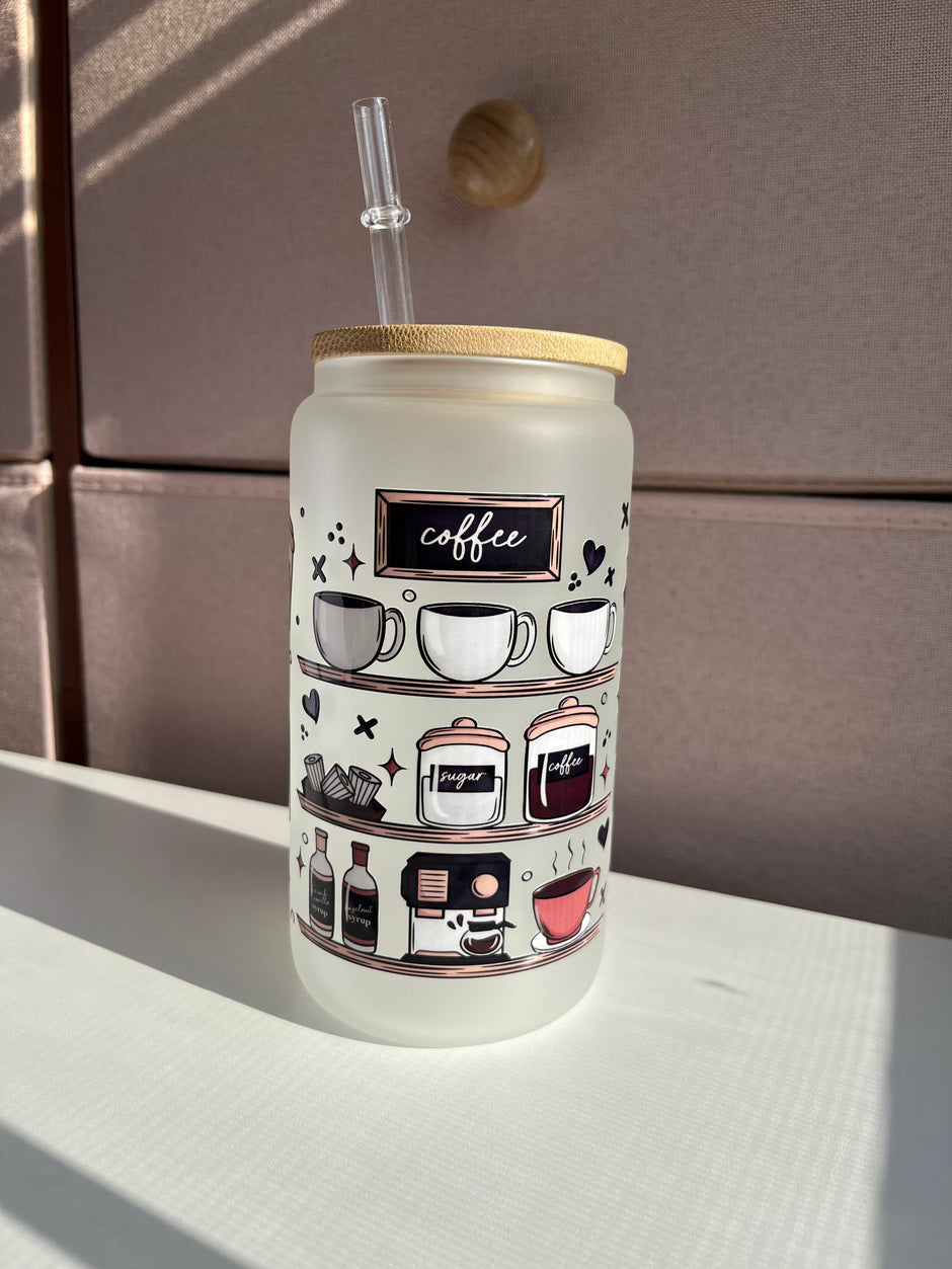 Coffee Bar 16oz Glass Cups