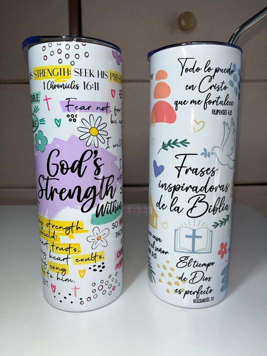 Faith & Bible Verses 20oz Stainless Steel Tumblers (Bilingual)